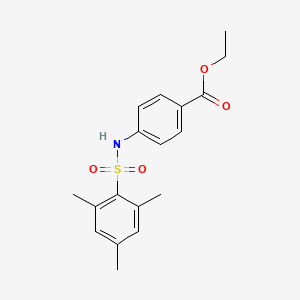 molecular formula C18H21NO4S B3845399 ethyl 4-[(mesitylsulfonyl)amino]benzoate 