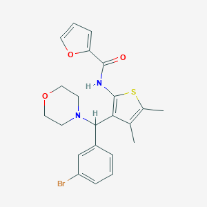 molecular formula C22H23BrN2O3S B384540 N-{3-[(3-bromophenyl)(4-morpholinyl)methyl]-4,5-dimethyl-2-thienyl}-2-furamide CAS No. 618406-53-4