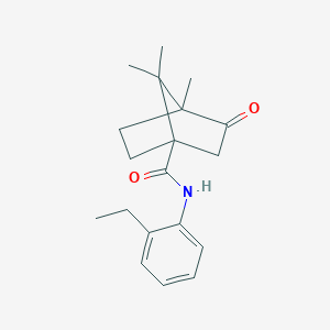 molecular formula C19H25NO2 B384541 N-(2-ethylphenyl)-4,7,7-trimethyl-3-oxobicyclo[2.2.1]heptane-1-carboxamide 
