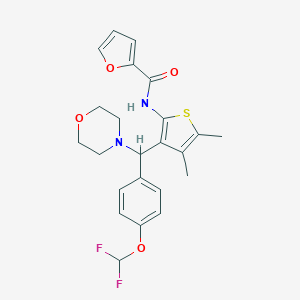 N-{3-[[4-(difluoromethoxy)phenyl](4-morpholinyl)methyl]-4,5-dimethyl-2-thienyl}-2-furamide