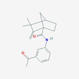N-(3-acetylphenyl)-3,3-dimethyl-2-methylenebicyclo[2.2.1]heptane-1-carboxamide