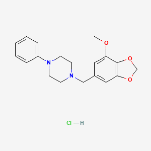 molecular formula C19H23ClN2O3 B3845472 1-[(7-methoxy-1,3-benzodioxol-5-yl)methyl]-4-phenylpiperazine hydrochloride 