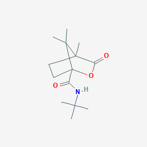 molecular formula C14H23NO3 B384550 N-(tert-butyl)-4,7,7-trimethyl-3-oxo-2-oxabicyclo[2.2.1]heptane-1-carboxamide 