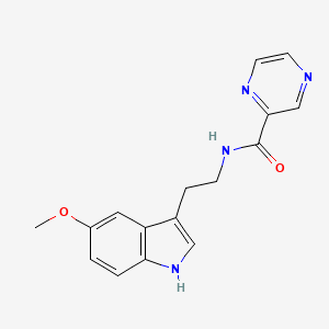 molecular formula C16H16N4O2 B3845501 N-[2-(5-methoxy-1H-indol-3-yl)ethyl]-2-pyrazinecarboxamide 