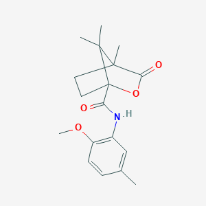 N-(2-methoxy-5-methylphenyl)-4,7,7-trimethyl-3-oxo-2-oxabicyclo[2.2.1]heptane-1-carboxamide