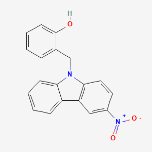 molecular formula C19H14N2O3 B3845523 2-[(3-nitro-9H-carbazol-9-yl)methyl]phenol 