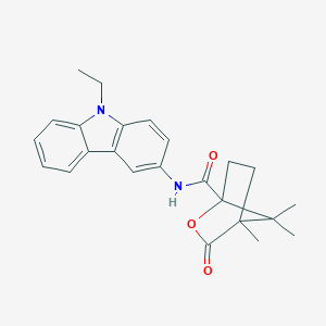 molecular formula C24H26N2O3 B384553 N-(9-ethyl-9H-carbazol-3-yl)-4,7,7-trimethyl-3-oxo-2-oxabicyclo[2.2.1]heptane-1-carboxamide CAS No. 399004-50-3