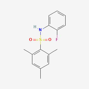 molecular formula C15H16FNO2S B3845540 N-(2-fluorophenyl)-2,4,6-trimethylbenzenesulfonamide 