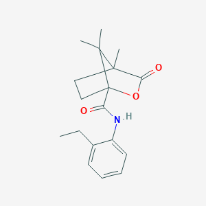 molecular formula C18H23NO3 B384560 N-(2-ethylphenyl)-4,7,7-trimethyl-3-oxo-2-oxabicyclo[2.2.1]heptane-1-carboxamide CAS No. 578005-27-3