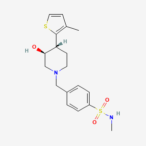 molecular formula C18H24N2O3S2 B3845623 4-{[(3S*,4R*)-3-hydroxy-4-(3-methyl-2-thienyl)piperidin-1-yl]methyl}-N-methylbenzenesulfonamide 