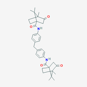 molecular formula C35H42N2O4 B384564 4,7,7-trimethyl-3-oxo-N-[4-(4-{[(4,7,7-trimethyl-3-oxobicyclo[2.2.1]hept-1-yl)carbonyl]amino}benzyl)phenyl]bicyclo[2.2.1]heptane-1-carboxamide 