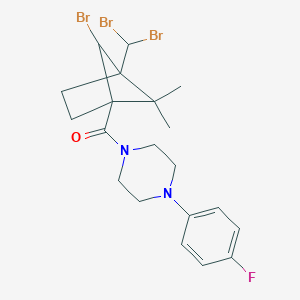 molecular formula C20H24Br3FN2O B384566 1-{[6-Bromo-4-(dibromomethyl)-5,5-dimethylbicyclo[2.1.1]hex-1-yl]carbonyl}-4-(4-fluorophenyl)piperazine 