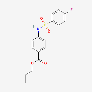 molecular formula C16H16FNO4S B3845660 propyl 4-{[(4-fluorophenyl)sulfonyl]amino}benzoate 