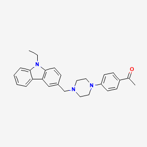 molecular formula C27H29N3O B3845666 1-(4-{4-[(9-ethyl-9H-carbazol-3-yl)methyl]-1-piperazinyl}phenyl)ethanone 