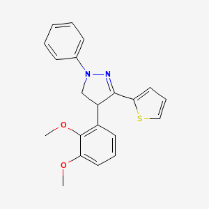 molecular formula C21H20N2O2S B3845667 4-(2,3-dimethoxyphenyl)-1-phenyl-3-(2-thienyl)-4,5-dihydro-1H-pyrazole 