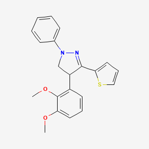 4-(2,3-dimethoxyphenyl)-1-phenyl-3-(2-thienyl)-4,5-dihydro-1H-pyrazole