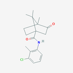 molecular formula C18H22ClNO2 B384567 N-(3-chloro-2-methylphenyl)-4,7,7-trimethyl-3-oxobicyclo[2.2.1]heptane-1-carboxamide 