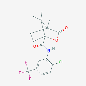 molecular formula C17H17ClF3NO3 B384568 N-[2-chloro-5-(trifluoromethyl)phenyl]-4,7,7-trimethyl-3-oxo-2-oxabicyclo[2.2.1]heptane-1-carboxamide CAS No. 577761-97-8