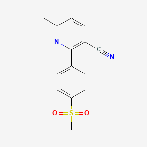 molecular formula C14H12N2O2S B3845699 6-methyl-2-[4-(methylsulfonyl)phenyl]nicotinonitrile 