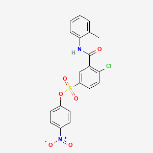 molecular formula C20H15ClN2O6S B3845710 4-nitrophenyl 4-chloro-3-{[(2-methylphenyl)amino]carbonyl}benzenesulfonate 