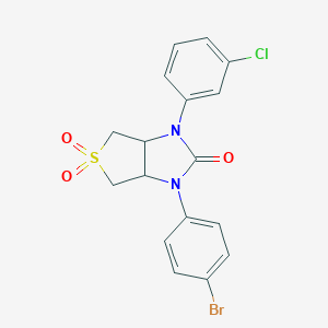 molecular formula C17H14BrClN2O3S B384572 1-(4-bromophenyl)-3-(3-chlorophenyl)tetrahydro-1H-thieno[3,4-d]imidazol-2(3H)-one 5,5-dioxide CAS No. 618397-22-1