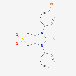 molecular formula C17H15BrN2O2S2 B384573 1-(4-bromophenyl)-3-phenyltetrahydro-1H-thieno[3,4-d]imidazole-2(3H)-thione 5,5-dioxide CAS No. 618397-18-5