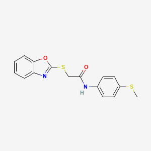 2-(1,3-benzoxazol-2-ylthio)-N-[4-(methylthio)phenyl]acetamide