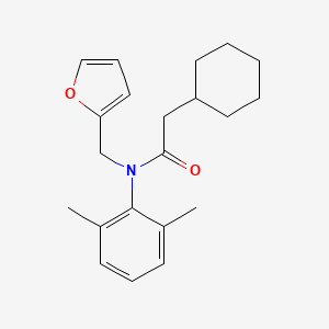 molecular formula C21H27NO2 B3845796 2-cyclohexyl-N-(2,6-dimethylphenyl)-N-(2-furylmethyl)acetamide 