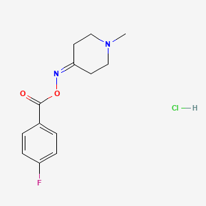 molecular formula C13H16ClFN2O2 B3845812 1-methyl-4-piperidinone O-(4-fluorobenzoyl)oxime hydrochloride 