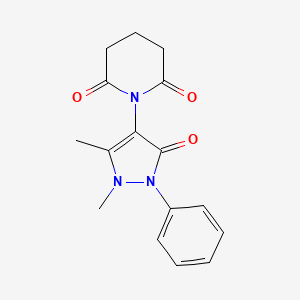 molecular formula C16H17N3O3 B3845824 1-(1,5-dimethyl-3-oxo-2-phenyl-2,3-dihydro-1H-pyrazol-4-yl)-2,6-piperidinedione 