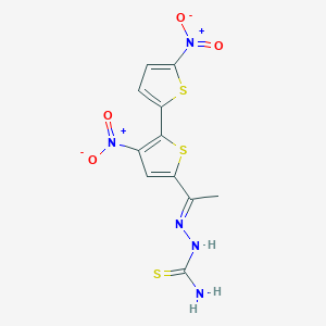 molecular formula C11H9N5O4S3 B3845872 1-(3,5'-dinitro-2,2'-bithien-5-yl)-1-ethanone thiosemicarbazone 