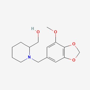 molecular formula C15H21NO4 B3845879 {1-[(7-methoxy-1,3-benzodioxol-5-yl)methyl]-2-piperidinyl}methanol 