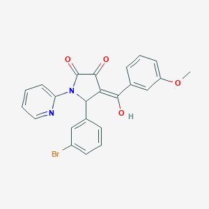 molecular formula C23H17BrN2O4 B384589 5-(3-bromophenyl)-3-hydroxy-4-(3-methoxybenzoyl)-1-(2-pyridinyl)-1,5-dihydro-2H-pyrrol-2-one CAS No. 618418-01-2
