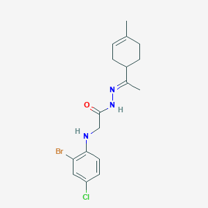 molecular formula C17H21BrClN3O B3845897 2-[(2-bromo-4-chlorophenyl)amino]-N'-[1-(4-methyl-3-cyclohexen-1-yl)ethylidene]acetohydrazide 