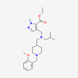 ethyl 4-[(isobutyl{[1-(2-methoxybenzyl)-4-piperidinyl]methyl}amino)methyl]-1H-pyrazole-3-carboxylate