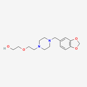 molecular formula C16H24N2O4 B3845928 2-{2-[4-(1,3-benzodioxol-5-ylmethyl)-1-piperazinyl]ethoxy}ethanol 