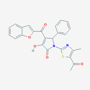 1-(5-acetyl-4-methyl-1,3-thiazol-2-yl)-3-(1-benzofuran-2-carbonyl)-4-hydroxy-2-phenyl-2H-pyrrol-5-one