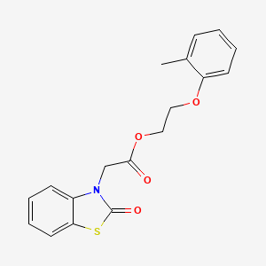 molecular formula C18H17NO4S B3845993 2-(2-methylphenoxy)ethyl (2-oxo-1,3-benzothiazol-3(2H)-yl)acetate 