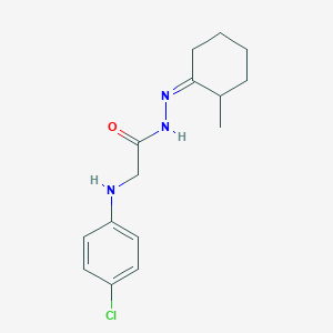 molecular formula C15H20ClN3O B3845999 2-[(4-chlorophenyl)amino]-N'-(2-methylcyclohexylidene)acetohydrazide 