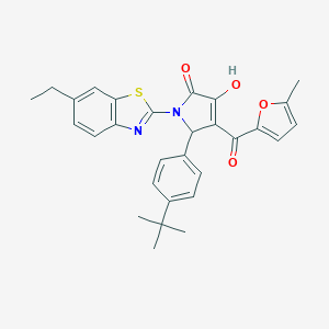 molecular formula C29H28N2O4S B384601 2-(4-tert-butylphenyl)-1-(6-ethyl-1,3-benzothiazol-2-yl)-4-hydroxy-3-(5-methylfuran-2-carbonyl)-2H-pyrrol-5-one CAS No. 618415-22-8