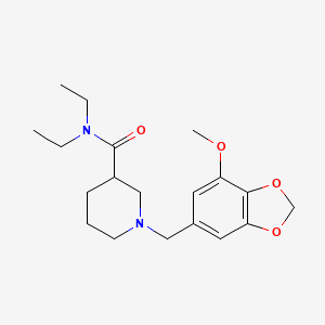 molecular formula C19H28N2O4 B3846029 N,N-diethyl-1-[(7-methoxy-1,3-benzodioxol-5-yl)methyl]-3-piperidinecarboxamide 