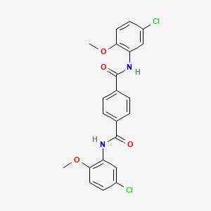 molecular formula C22H18Cl2N2O4 B3846046 N,N'-bis(5-chloro-2-methoxyphenyl)terephthalamide 