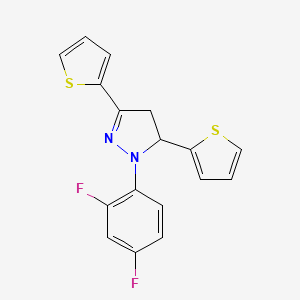 molecular formula C17H12F2N2S2 B3846059 1-(2,4-difluorophenyl)-3,5-di-2-thienyl-4,5-dihydro-1H-pyrazole 