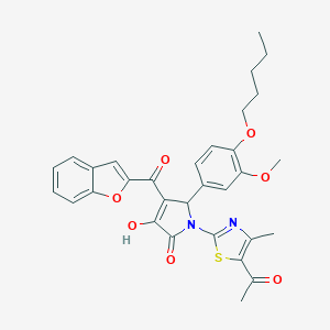 1-(5-acetyl-4-methyl-1,3-thiazol-2-yl)-4-(1-benzofuran-2-ylcarbonyl)-3-hydroxy-5-[3-methoxy-4-(pentyloxy)phenyl]-1,5-dihydro-2H-pyrrol-2-one