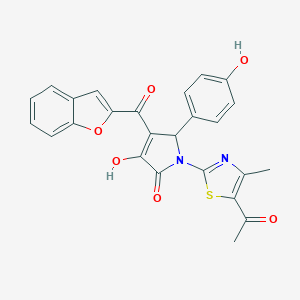 1-(5-acetyl-4-methyl-1,3-thiazol-2-yl)-3-(1-benzofuran-2-carbonyl)-4-hydroxy-2-(4-hydroxyphenyl)-2H-pyrrol-5-one