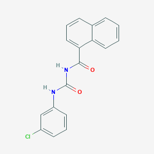 molecular formula C18H13ClN2O2 B3846070 N-{[(3-chlorophenyl)amino]carbonyl}-1-naphthamide 