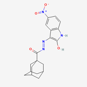 molecular formula C19H20N4O4 B3846088 N'-(5-nitro-2-oxo-1,2-dihydro-3H-indol-3-ylidene)-1-adamantanecarbohydrazide 