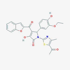 1-(5-acetyl-4-methyl-1,3-thiazol-2-yl)-4-(1-benzofuran-2-ylcarbonyl)-5-(3-ethoxy-4-hydroxyphenyl)-3-hydroxy-1,5-dihydro-2H-pyrrol-2-one