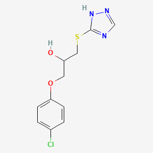 molecular formula C11H12ClN3O2S B3846111 1-(4-chlorophenoxy)-3-(1H-1,2,4-triazol-5-ylthio)-2-propanol 