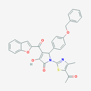 1-(5-acetyl-4-methyl-1,3-thiazol-2-yl)-4-(1-benzofuran-2-ylcarbonyl)-5-[4-(benzyloxy)phenyl]-3-hydroxy-1,5-dihydro-2H-pyrrol-2-one